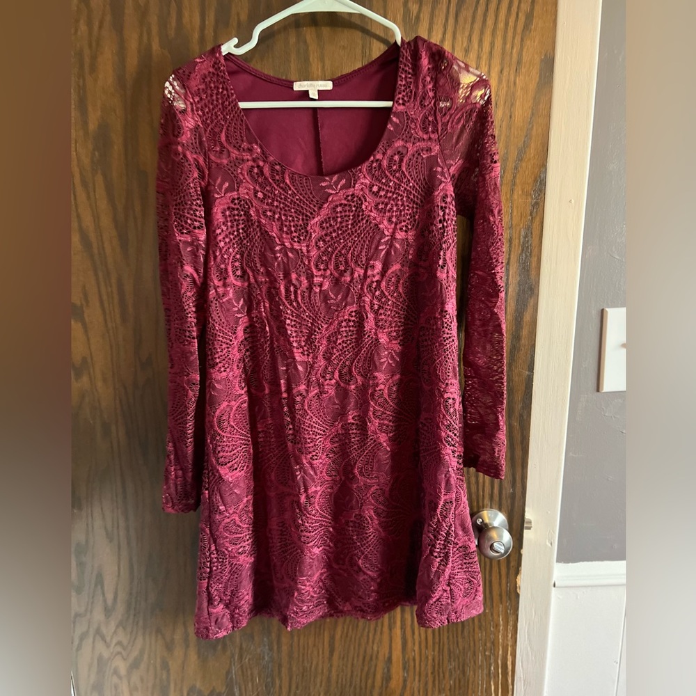 Red lace dress